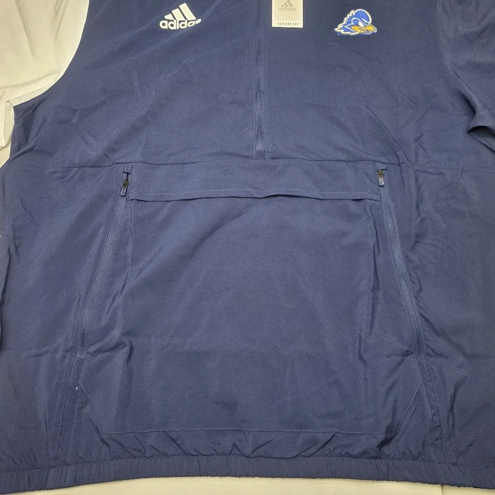 Delaware Blue Hens Adidas Stadium 1/4 Zip Men's Large SS Woven Team Navy‎ Blue